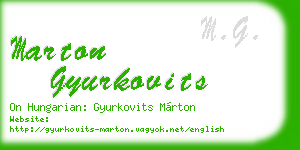 marton gyurkovits business card